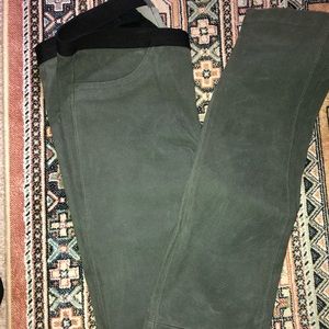 Helmet Lang gray leather leggings